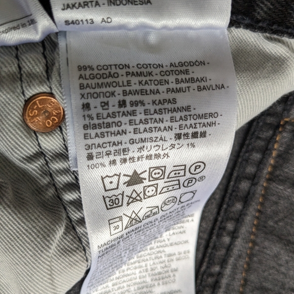 Levi's 501 Original Men's Cropped Straight Jeans Black Size US 36 - Picture 7 of 9